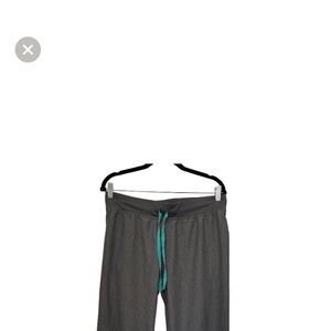 Figs Yola Gray Scrubs with Teal Accent